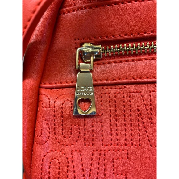Love Moschino Vegan Red Mini Backpack NWOT - Picture 7 of 10